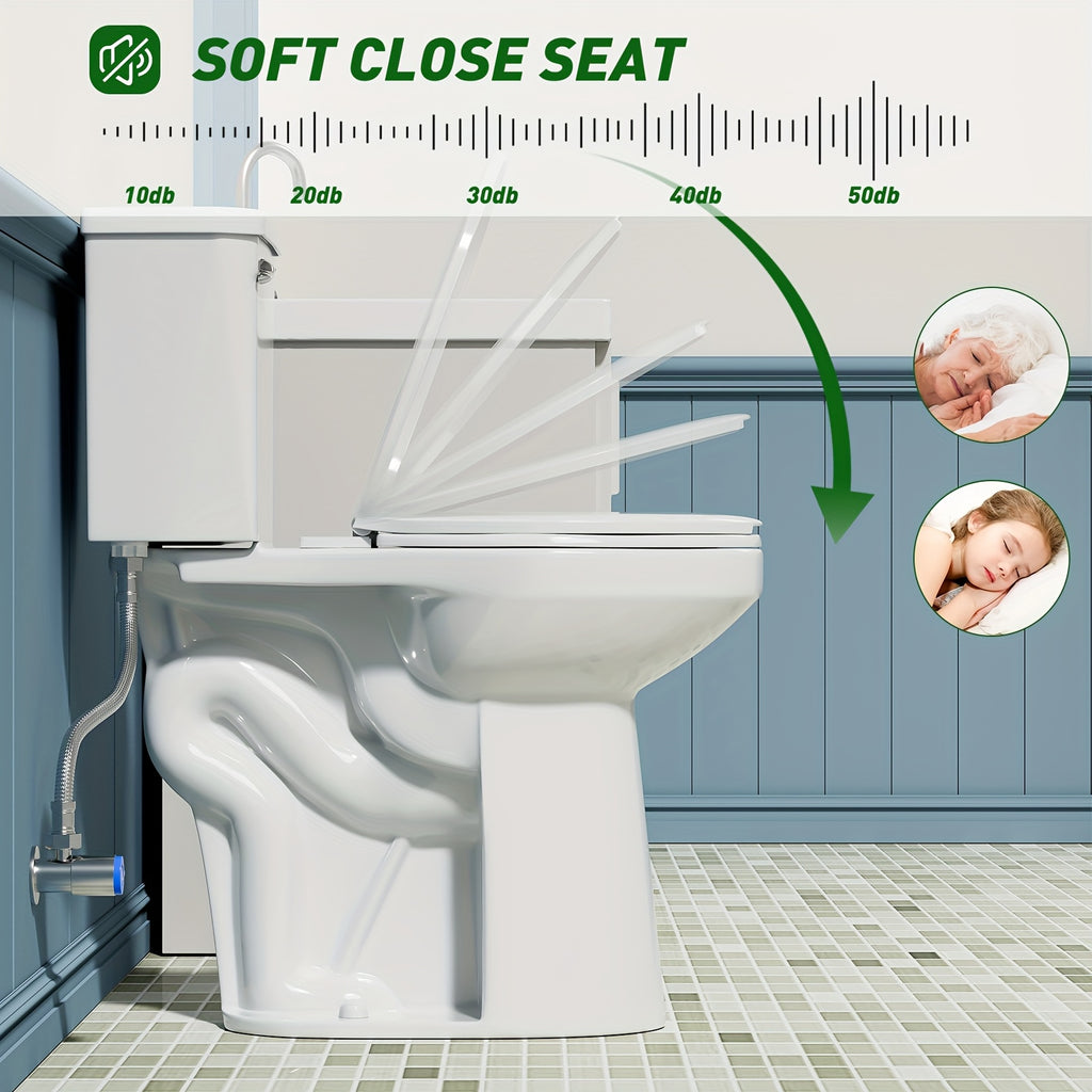 [Tall Toilet For Seniors] 21'' Extra Tall Elongated Toilet With Comfort Chair-Height Seat, 1.6 GPF Powerful Single Flush, 12'' Rough-In, Ideal For Seniors & Tall Individuals