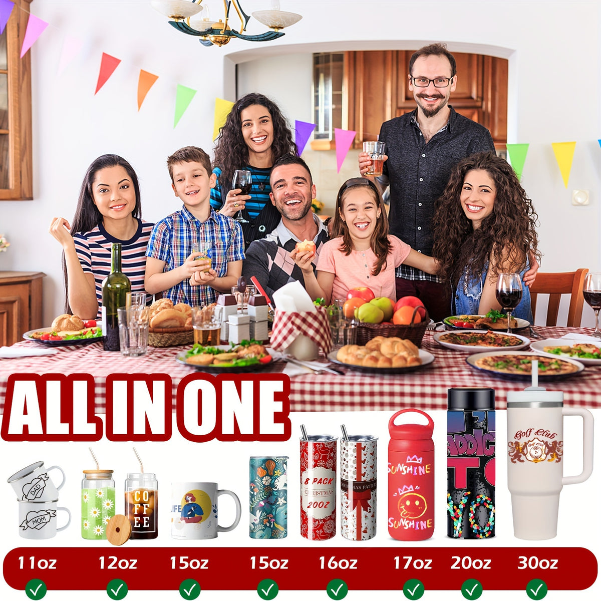 Tumbler Heat Press Machine, Mug Cup Press Heat Up Fast & Even for 12oz-30oz Sublimation Blank Skinny Tumbler with Heat Tape Gloves & Adjustable Sleeves Transfer Sublimation for Easy  Cylindrical