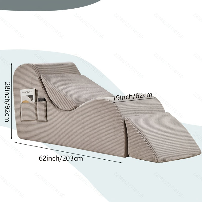 Ergonomically Designed Yoga Lounger Chair for Adults, Featuring a Corduroy Cushioned Sponge And a Non-Slip Base, Suitable for Indoor And Outdoor Use in Bedrooms And Living Rooms, Complete with a Cushion Pillow