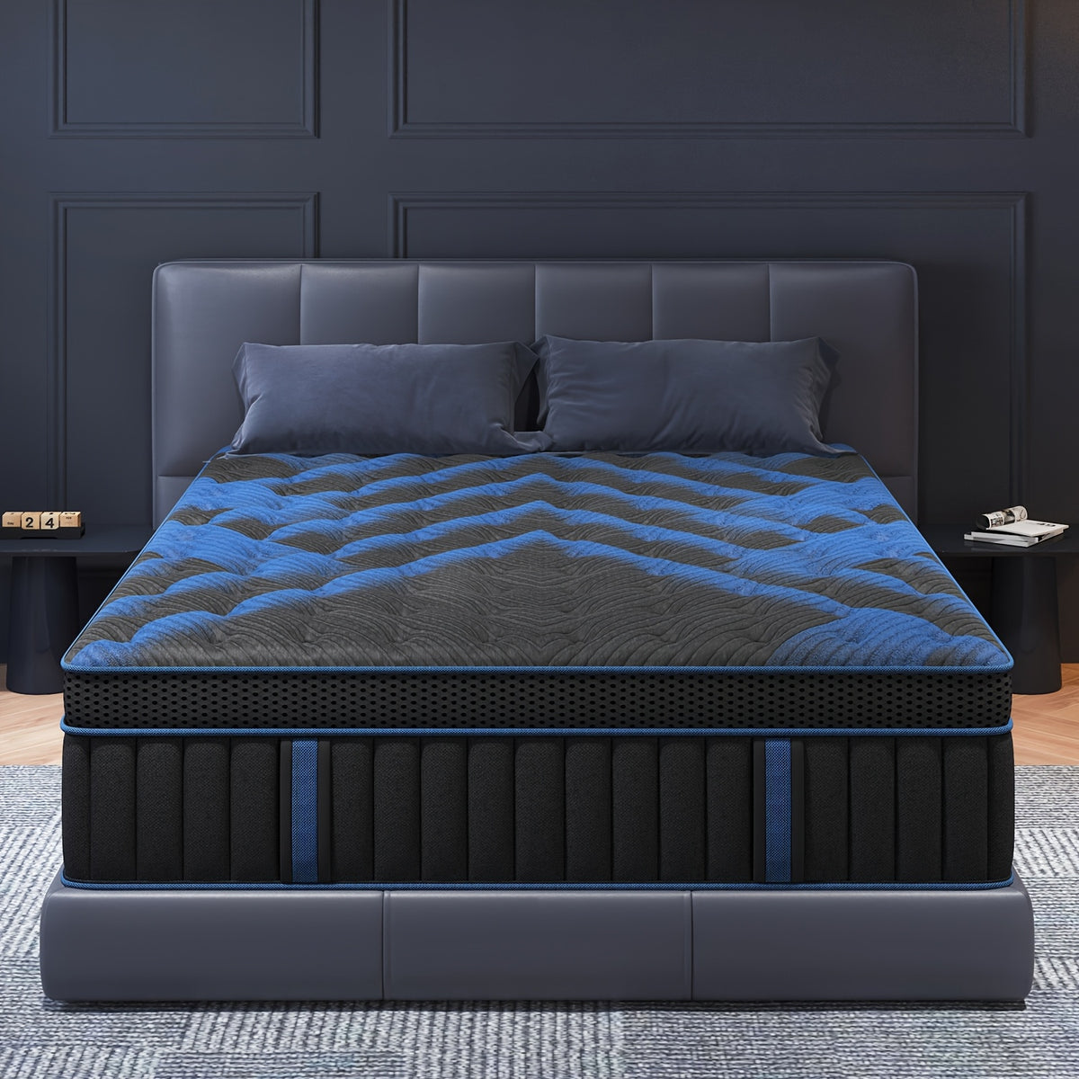 14/12 Inch Memory Foam Mattress Hybrid Pocket Spring Twin Full Queen King Bed Mattress In A Box, Euro Top Medium Firm For Back & Lumbar Support, Individual Pocket Spring Bed For Motion Isolation & Fiberglass Free