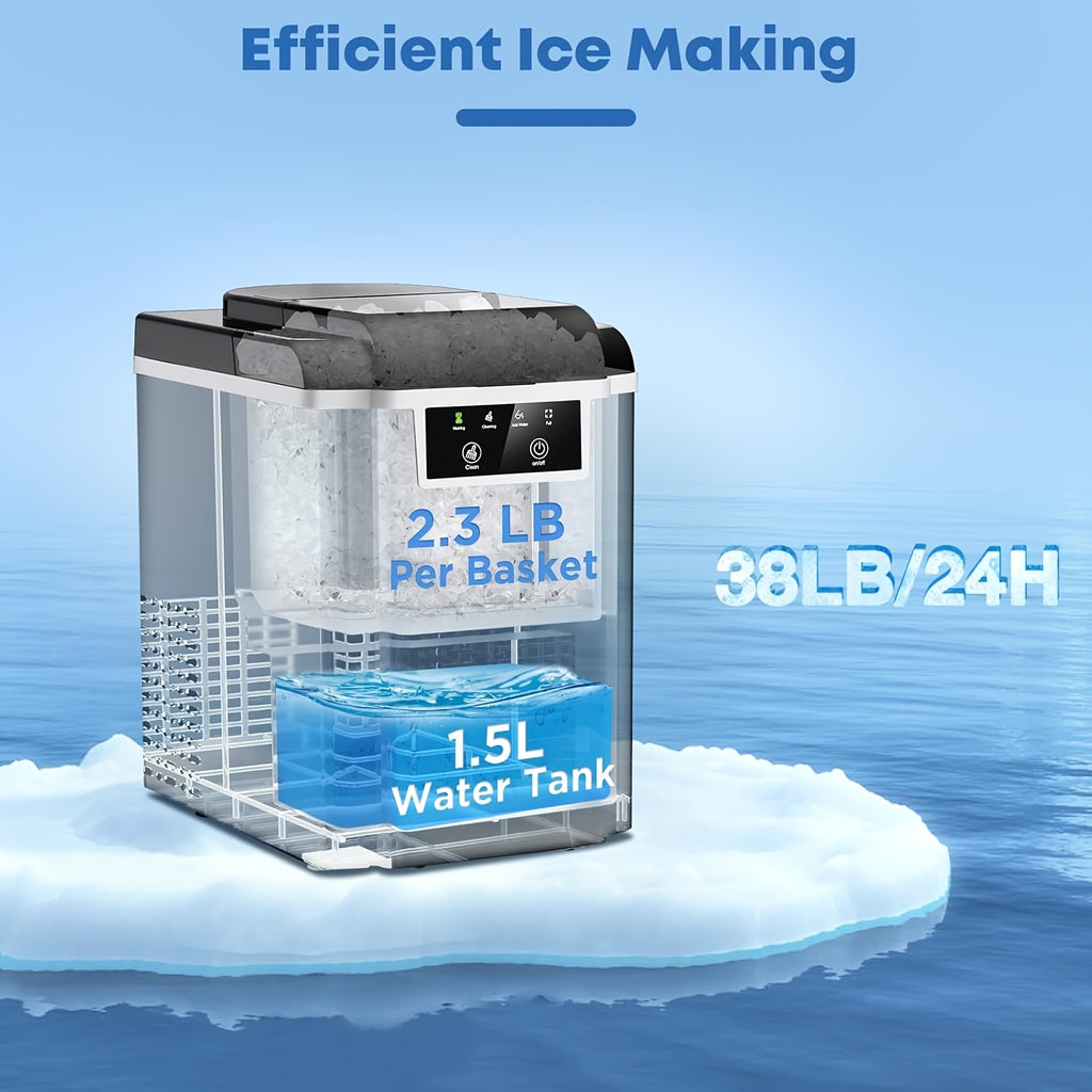 ADVWIN 3-In-1 Water Cooler Dispenser with Ice Maker, 35Lbs/24H, Top Loading 3 Or 5 Gallon, Ice Maker Machine for Home Office, Hot And Cold Water Dispenser, Child Lock