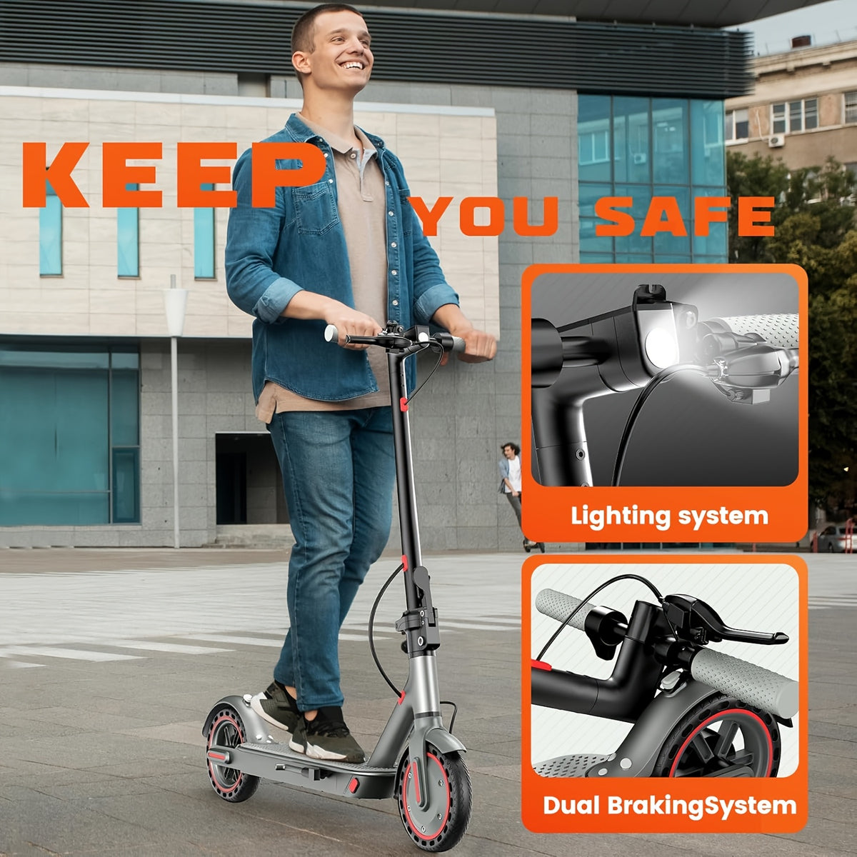 [Foldable Electric Scooter] Adults' 8.5'' Foldable Electric Scooter with App, 350W Motor & 26KM Range - Display, 3-Speed Modes, Dual Brake & Large Battery - Portable - Escooter Commuting for Adults