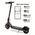 Long Distance Range, Foldable Adult Electric Scooter, 350W Motor, 8.5" Anti-Slip Solid Tires, Smart APP & LCD Dashboard, 3 Adjustable Speeds, Dual Safe Brakes, LED Headlight Taillight, Built-in Bell, Aluminum Alloy Frame, 265 LBS Max Load