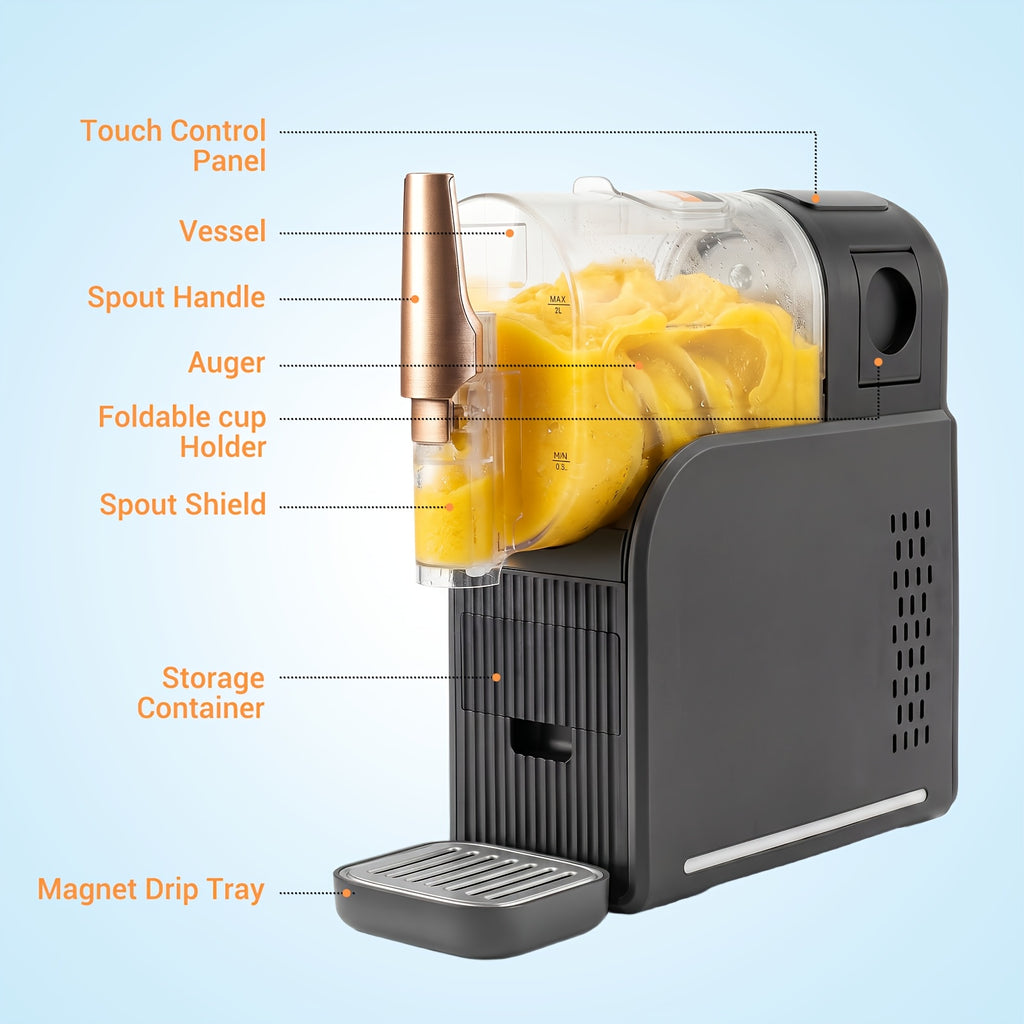 [Slushie Machine 2L] Slushie Machine 2L Capacity For Home, Compressor Frozen Slush Maker No Ice Required, 6 Smart Modes Margarita Cocktail Milk Shake Ice Cream Machine With Self-Clean Function
