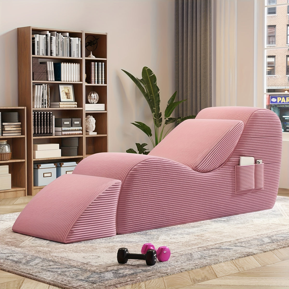 Multi-Functional Yoga, Stretching And Relaxation Curved Sofa Chair - Adult Ergonomic Design, with Adjustable Headrest, Non-Slip Bottom Yoga Chair, Suitable for Bedroom, Living Room And Indoor Furniture