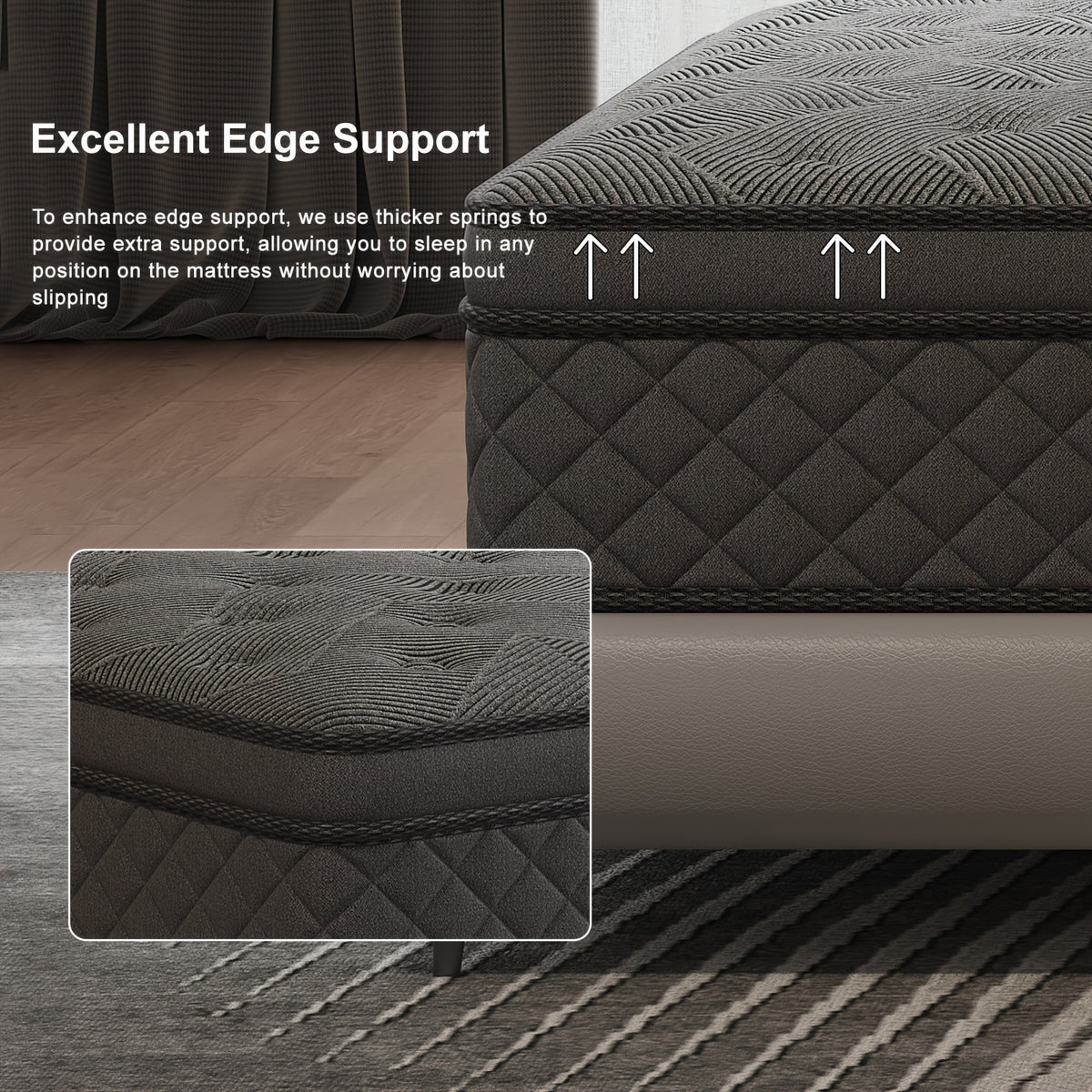 Queen Mattress 12/14 Inch Twin, Full, Queen, King Size, Mattress Memony Foam And Spring, Medium Firm Mattress for Cooling, Pressure Relief, Edge Support & Motion Isolation Boxed