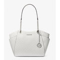 Michael Kors Jet Set Large Logo Shoulder Bag Silver 35F4STVE3V-silver