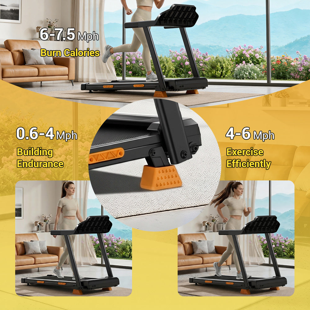 4-in-1 Treadmill with 18% Incline, Portable Treadmills for Home with Handle, Foldable Treadmills for Home and Office, 350 Lbs Weight Capacity.