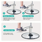 Barber Chair with Hydraulic Height Adjustment and 360-Degree Swivel for Salon Hair Styling and Spa Services