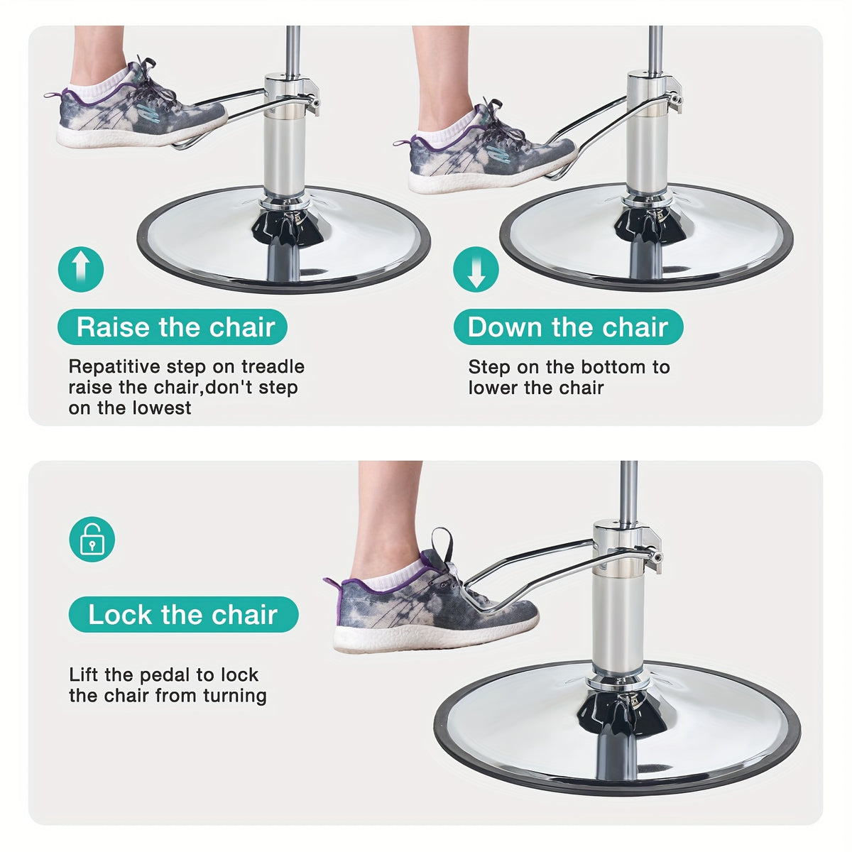 Barber Chair Salon Chair for Hair Stylist with Hydraulic Pump Adjustable Height 360 Degrees Swivel Hair Chair Spa Beauty Equipment Portable Salon Chair