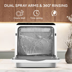 ICYGLEE Portable Mini Dishwasher, Compact Countertop Dishwasher, Equipped with a 5-Liter Built-In Water Tank, Ideal for Apartments And Motorhomes, Offers 6 Modes And Baby Care, No Plumbing Installation Required