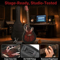 [Ideal Gift] 41-Inch Full-Size Guitar With Grape-Shaped Soundhole, Spruce Top, And Mahogany Fingerboard - Sunset Red Finish, Enhanced Tone And Playability, Suitable For All Music Styles, Ideal For Beginners And Guitarists. The Perfect Gift