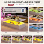 Modern LED Coffee Table for Living Rooms and Patios in Black or White with 16-Color Lighting
