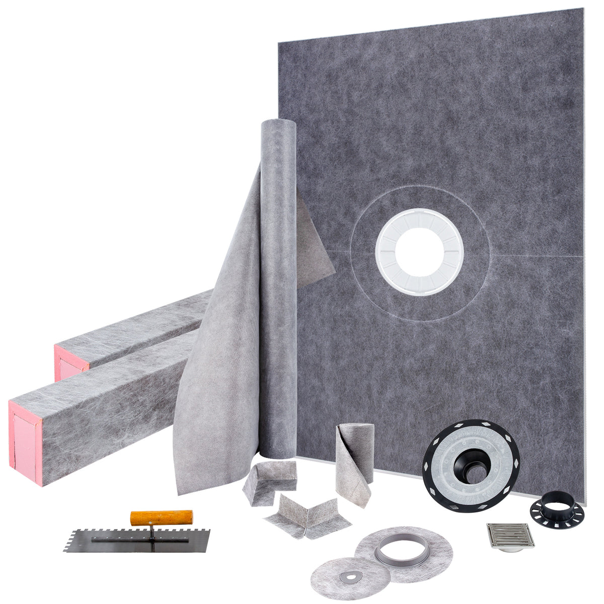 VEVOR Shower Curb Kit with 38 x 60-Inch Sloped Tray for Bathroom Floor and Wall Installation