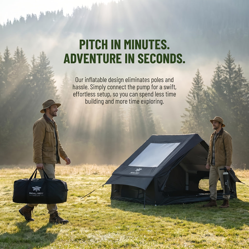 4-6 Person Inflatable Camping Tent - Easy-To-Set-Up Family Outdoor Tent with Sunshade, Windproof, Heat Insulation, And Mosquito Protection. High-Quality Design, Suitable for All Seasons, Includes Storage Bag, Air Conditioning Vent, And Chimney