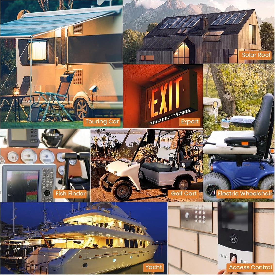 12.8V 100Ah LiFePO4 Lithium Deep Cycle Battery, Built-in 100A BMS,Grade A Battery Cell, 10-Year Lifespan, for wheelchairs, emergency lighting, RV/outdoor camping, marine, golf carts, trolling motor, home energy storage, computer power backup, off-grid app