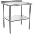 Stainless steel ready-made workbench, commercial heavy-duty workbench and workstation, suitable for metal dining tables in kitchens, restaurants, homes and hotels, with adjustable base frame and waterproof board