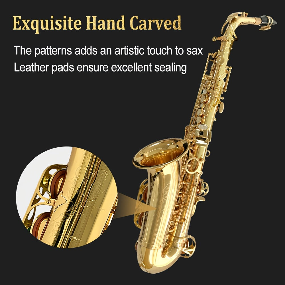 WUQIMUSC Alto And Soprano Saxophone | E-Flat Alto/B-Flat Soprano Available | Multiple Colors And Golden Lacquer End | Handcrafted | Full Kit with Case And Mouthpiece | Ideal Easter Gift for Friends, Him And Her Wind Instruments