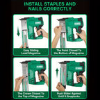 Cordless Brad Nailer and Stapler for Home Improvement and Woodworking, KIMO Battery-Powered Tool