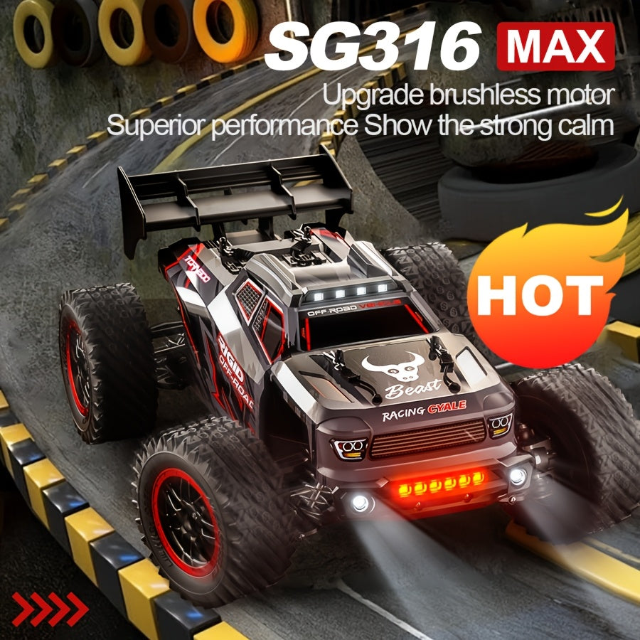 2026 NEW MAX Upgraded 4WD High Speed Off Road RC Car, 50MPH All Terrain Racing Truck, 2847 Brushless Motor Power System, Triple Speed Switch, Drift And Stunt Ready, Heavy Duty Metal Differential And Spring Suspension, 1:16 Large Scale Toy Car