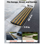 VEVOR 1 Pcs /2 Pcs / 3 Pcs Driveway Rubber Curb Ramp 33069 lbs 2.6 in Rise Threshold Ramp