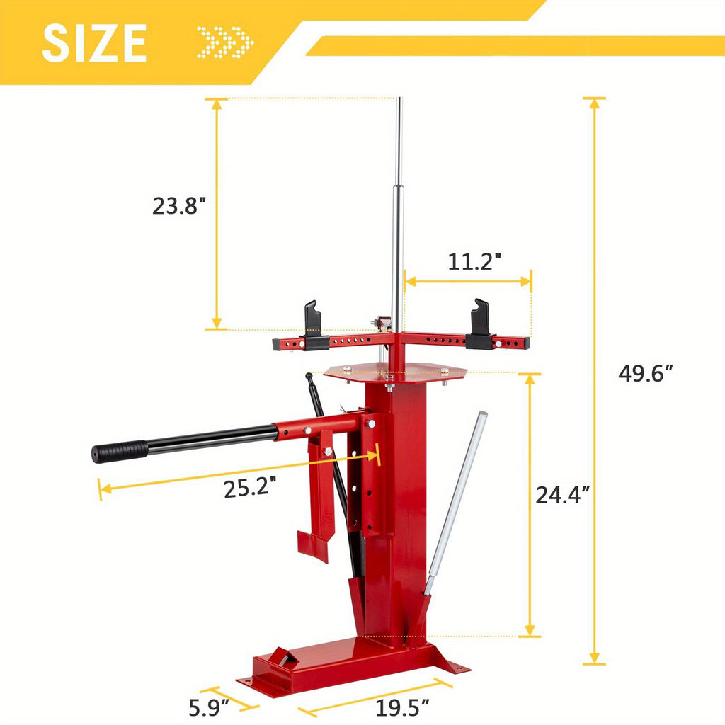 Manual Tire Changer with Bead Breaker Portable MountDemount Tool for 4 to 165 Tires Truck Car Motorcycle Red
