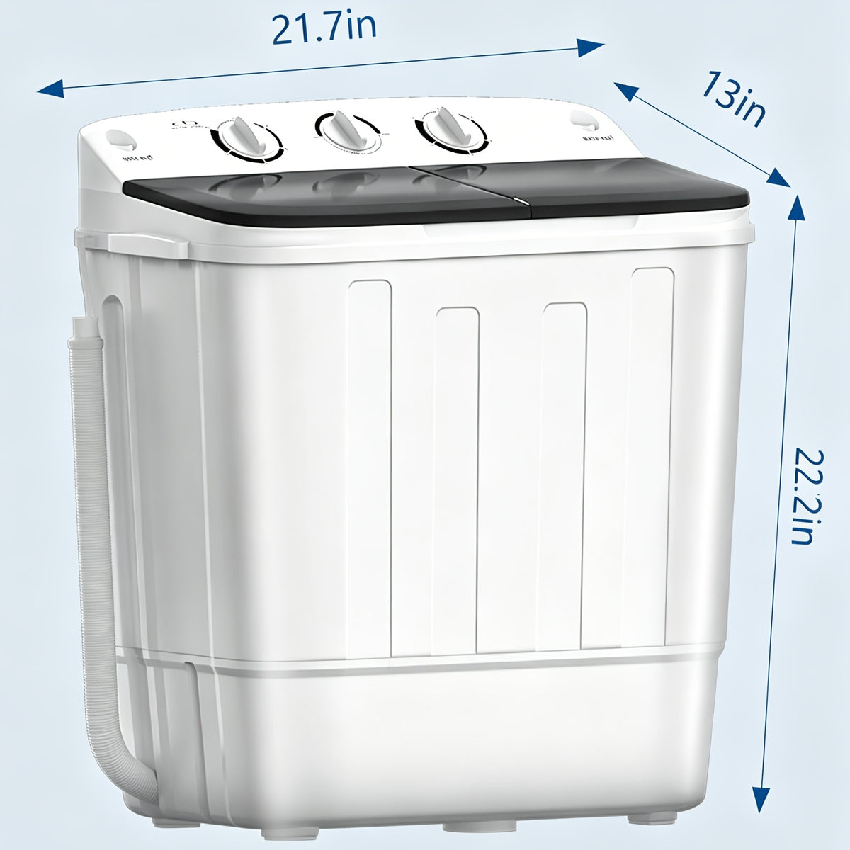 18Lbs Compact Mini Twin Tub Washing Machine with Drying Rack, 11Lbs Washer Mini Compact Laundry Machine And 7Lbs Spinner, 1300RPM, Convenient And Efficient for Dorms, Apartments