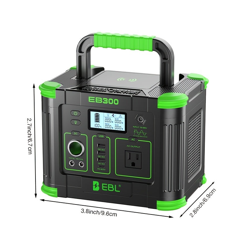 330W Portable Power Station/330W Powerstation With 100W Solar Panel, Equipe With Digital Display Screen, 288.6Wh Solar Generator With 110V Pure Sine Wave Output, Fast Charging, Battery Backup Supply For Home Emergencies, Outdoor Camping, Road Trips