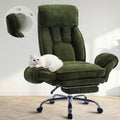 Cross-Cross Office Chair, Cloud Desk Computer Chair with 5-Position Adjustable Armrests And Headrest for Pets And Cross-Legged Sitting, Executive Gaming Chair with Footrest, Reclining Desk Chair