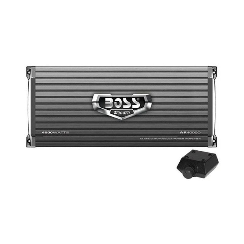 Boss Audio Systems AR4000D Armor 4000 Watt Monoblock Class D 1-Ohm Stable Car Audio Amplifier Amp with Mosfet Power Supply and Remote Control
