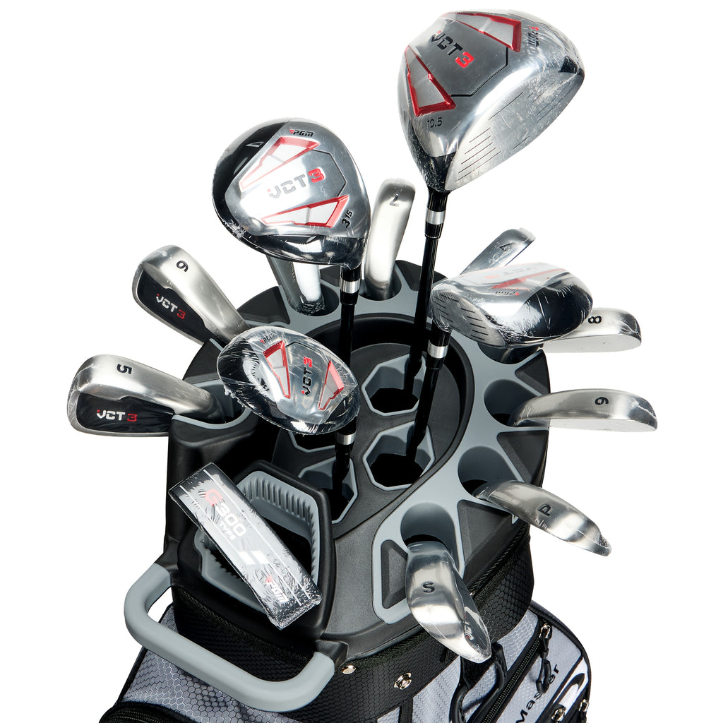 PGM Black Golf Cart Bag, 14 Way Silent Top Divider Premium Golf Bag with Ergonomic Handles & Rain Crove