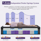 EVLWZL 10"/12"/14" Gel Memory Foam Hybrid Pocket Spring Twin Full Queen King Size Bed Mattress in A Box, Medium Firm Premium High Quality Innerspring Hybrid And Cooling Gel Memory Foam Mattress And Motion Isolation