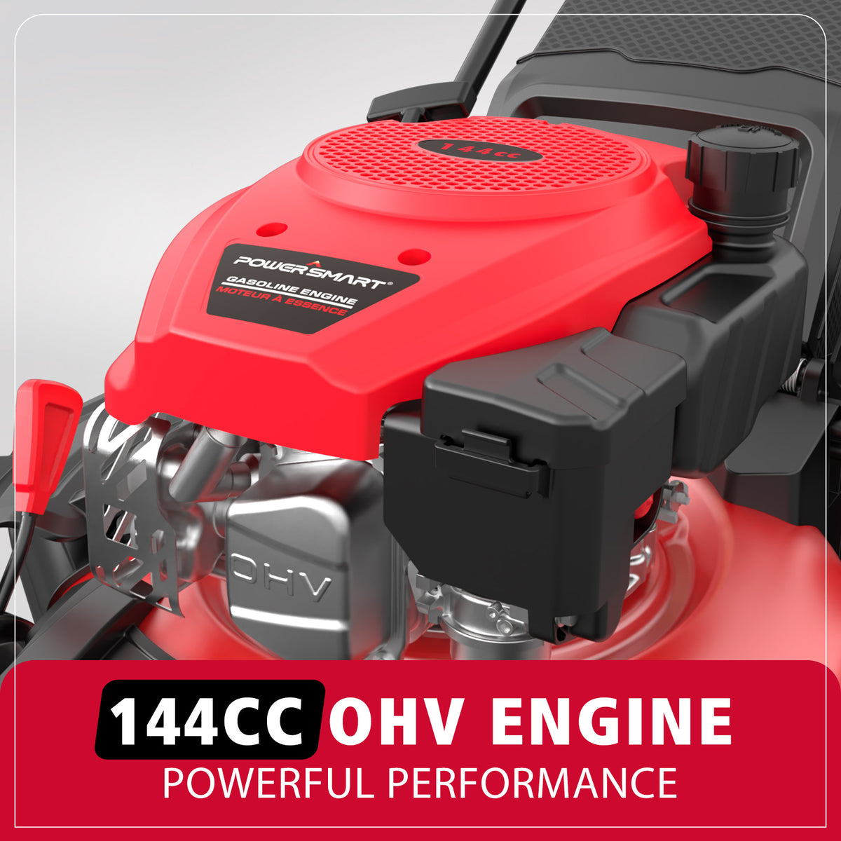 144cc Gas Push Lawn Mower 18-Inch, 3-in-1 Walk-Behind（Push） Gas Powered Mower with 6-Position Height Adjustment, Efficient 4-Stroke Engine Yard Trimmer with Grass Bag