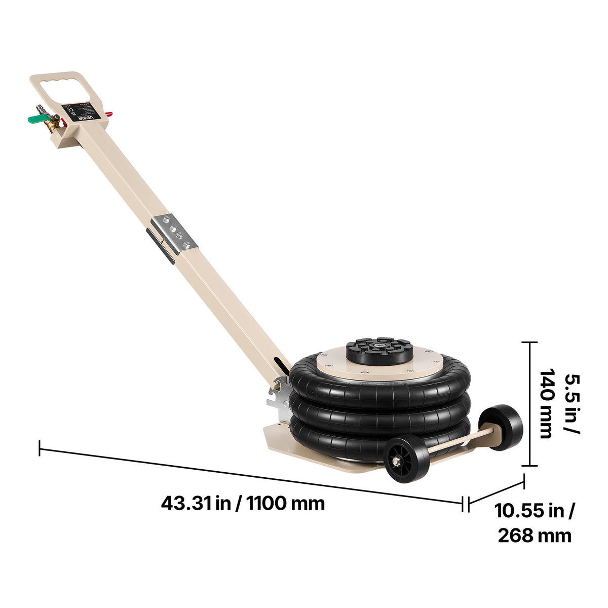 VEVOR Air Jack, 3 Ton/6613 lbs / 5 Ton/11023 lbs Triple Bag Air Jack, Airbag with Six Steel Pipes, Lift Up to 17.7 inch/450 mm /18.3 inch/464 mm, Pickup Truck Repair, White/Blue/Red