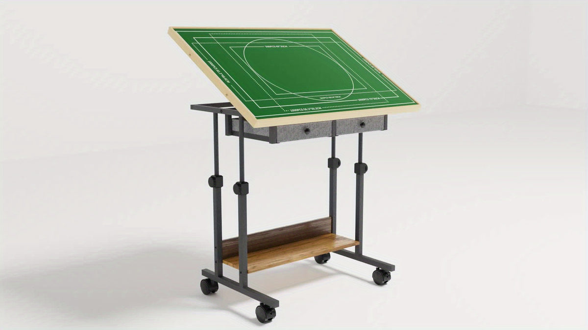 Puzzle Table with Legs, Adjustable 5-Tilting-Angle Board with 6 Drawers & Cover, 35"x 26" Wooden Puzzle Board with 4 Wheels for Adults