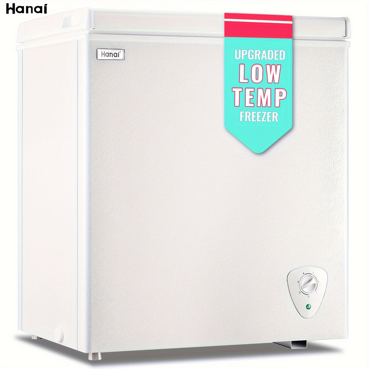 Chest Freezer WANAI 5.0 Cu. Ft. Compact Deep Freezer with Removable Basket and Adjustable Temperature Control