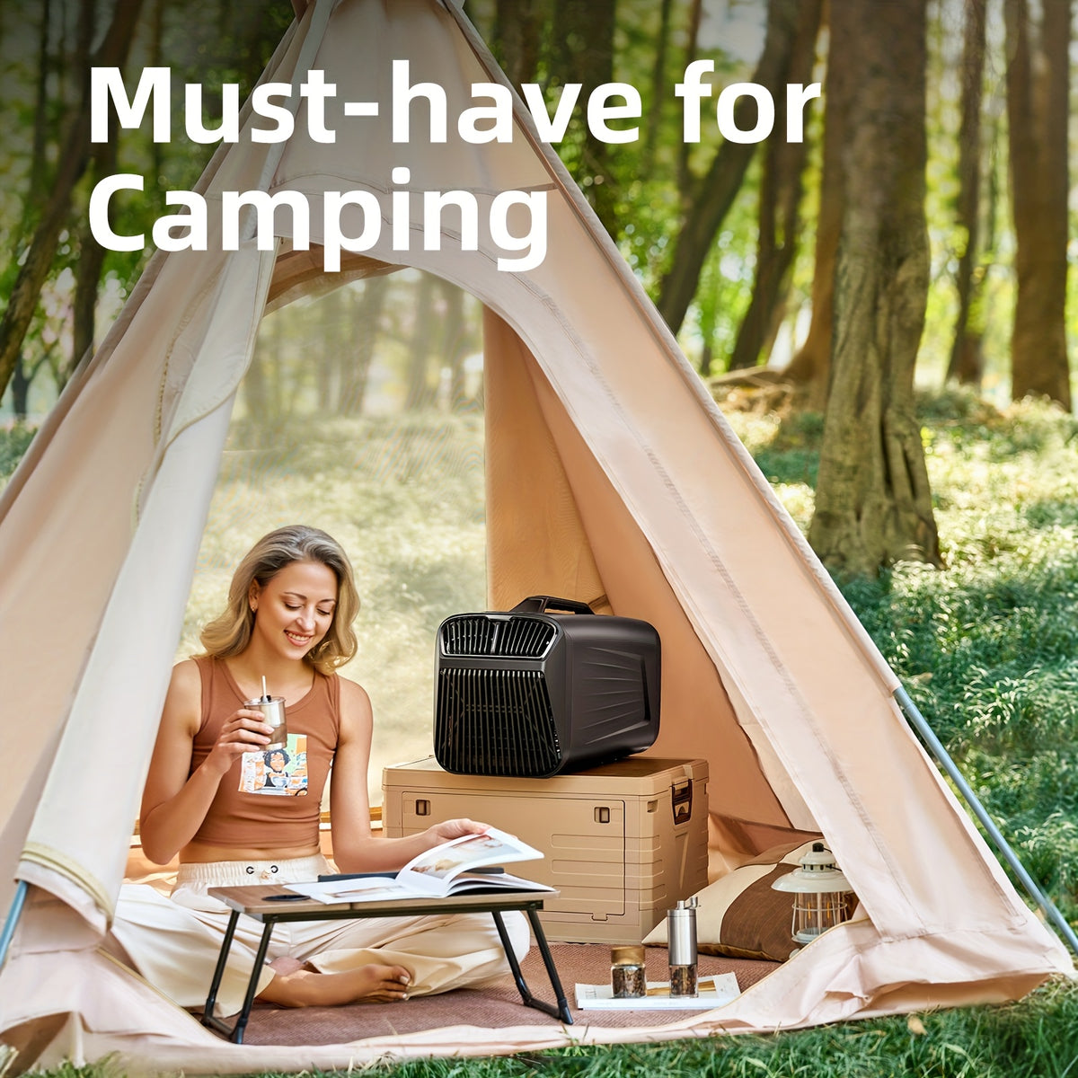 OUTOHOME Portable Air Conditioners for Camping Outdoor Use, 5200BTU Tent Air Conditioner for Picnics, Mini Air Conditioning for Truck, RV, Van Parking Cooling, AC Suitable for Small Indoor Use