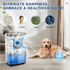 [Large Dehumidifier] Gunji 80pint/50pint/35pint/30pint, Large Dehumidifier for 3000/4500 Sq. Ft. Dehumidifier, 24H Residential Dehumidifier with Hose, Dehumidify/Dry/Air Delivery Mode, Humidity Display, Timer, Drain Hose