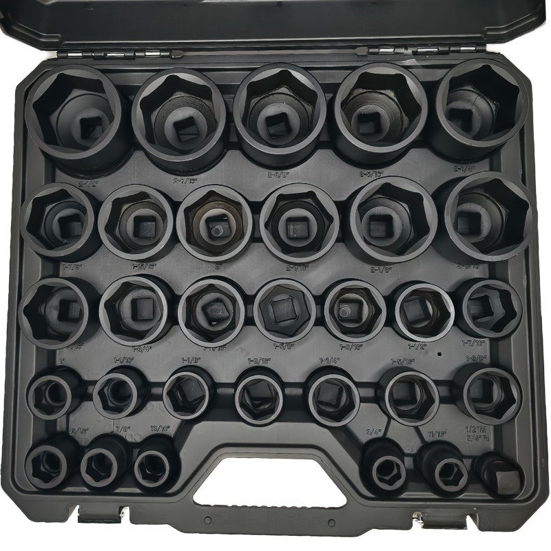 SAE Impact Socket Set, 31-Piece 3/4-Inch Drive Kit for Truck and Industrial Equipment Maintenance