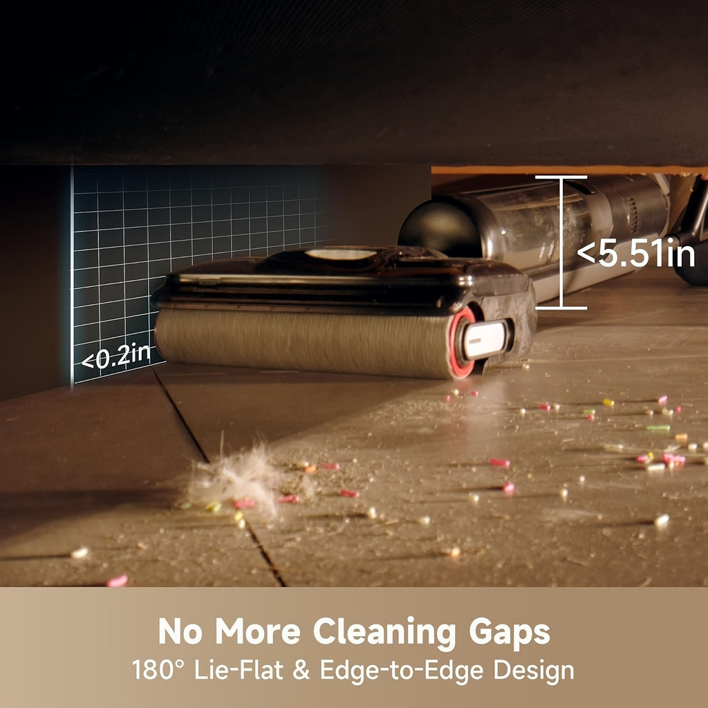 Refurbished DREAME H12 Pro Flexreach Wet Dry Vacuum Cleaner, 0 Tangle Cordless Vacuum Mop All-In-One for Hard Floors, 180° Lie-Flat Floor Cleaner Machine with 194°F Hot Self-Cleaning, 50Mins Runtime