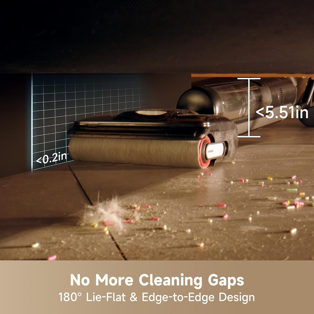 Refurbished DREAME H12 Pro Flexreach Wet Dry Vacuum Cleaner, 0 Tangle Cordless Vacuum Mop All-In-One for Hard Floors, 180° Lie-Flat Floor Cleaner Machine with 194°F Hot Self-Cleaning, 50Mins Runtime