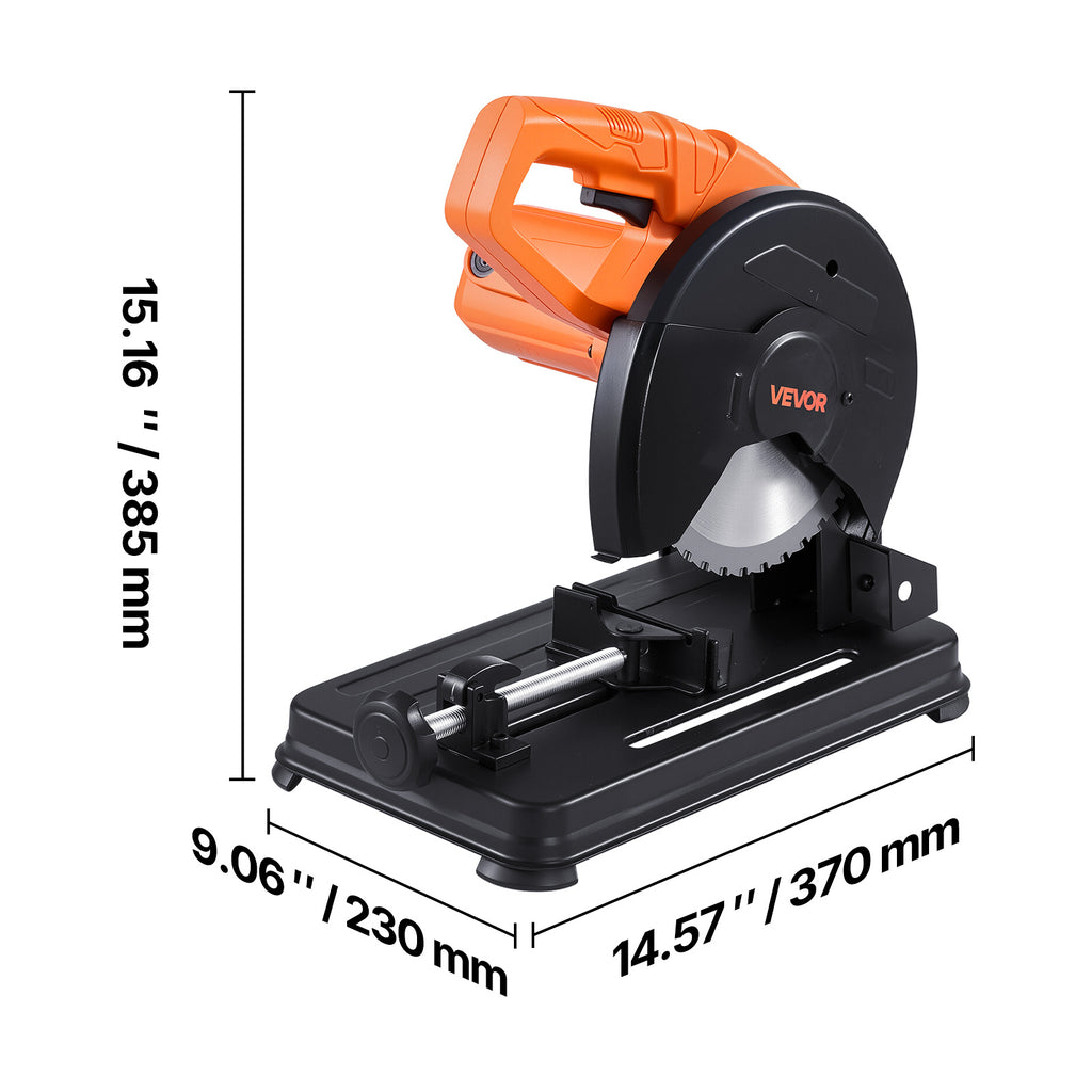 VEVOR Chop Saw, 7-14-inch Stainless Steel Cold Cut Blade,1200W (120V/60HZ)/2000W (120V/60HZ)/3500 W (240V/60HZ) Powerful Brushless Motor, 750-1200 r/min Adjustable Speed, Metal Cutting Chop Saw for Metal Square and Flat Tubes, I-Shaped Steels