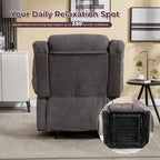 Manual Recliner Chair with Massage And Heat Ergonomic Overstuffed Breathable Fabric Reclining Chair with 2 Side Pockets, 2 Cup Holders, Remote Control, for Game & Recreation Room Furniture