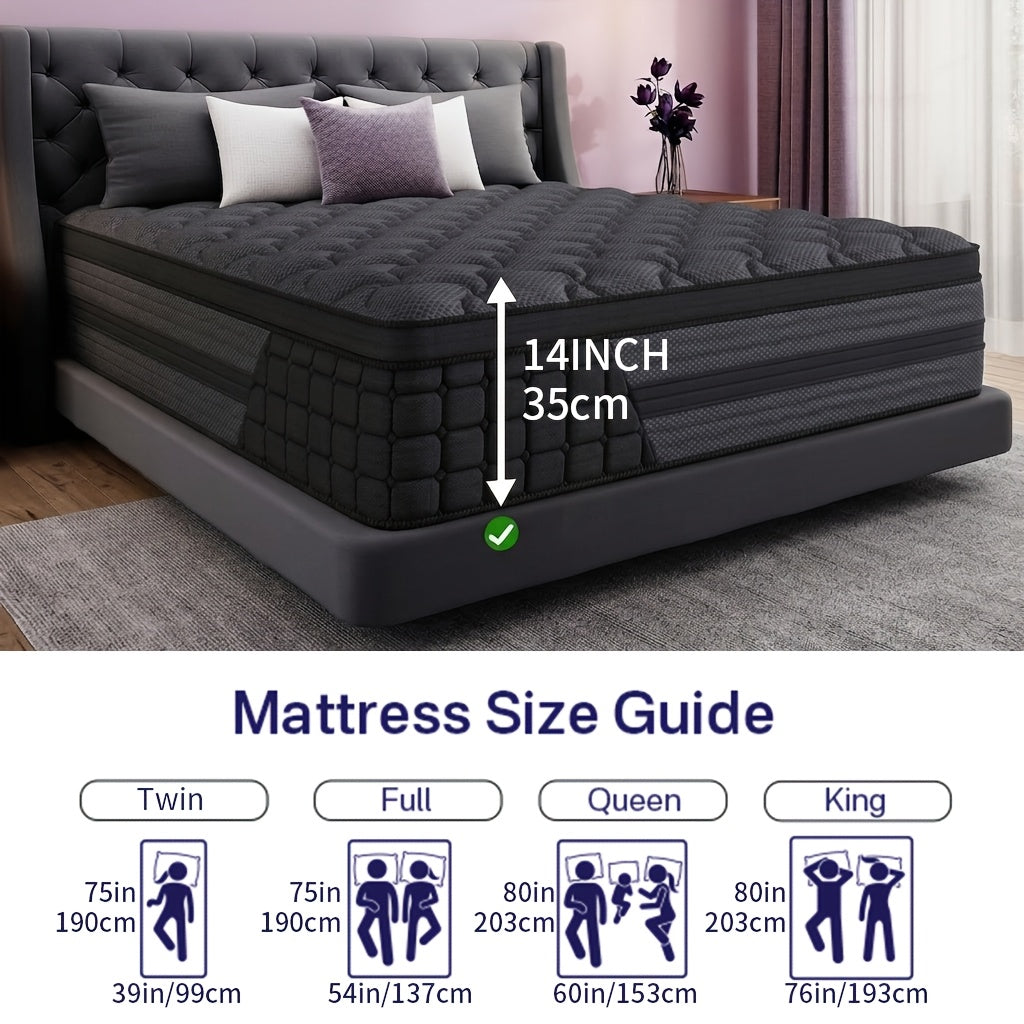 Luxurious Gel Memory Foam Mattress Hypoallergenic, Medium Firmness with European Top Design for Comfortable Sleep - Available in Double, Twin, Full, Queen, King Sizes, Valentine'S Decorations for Home, Furniture for Home