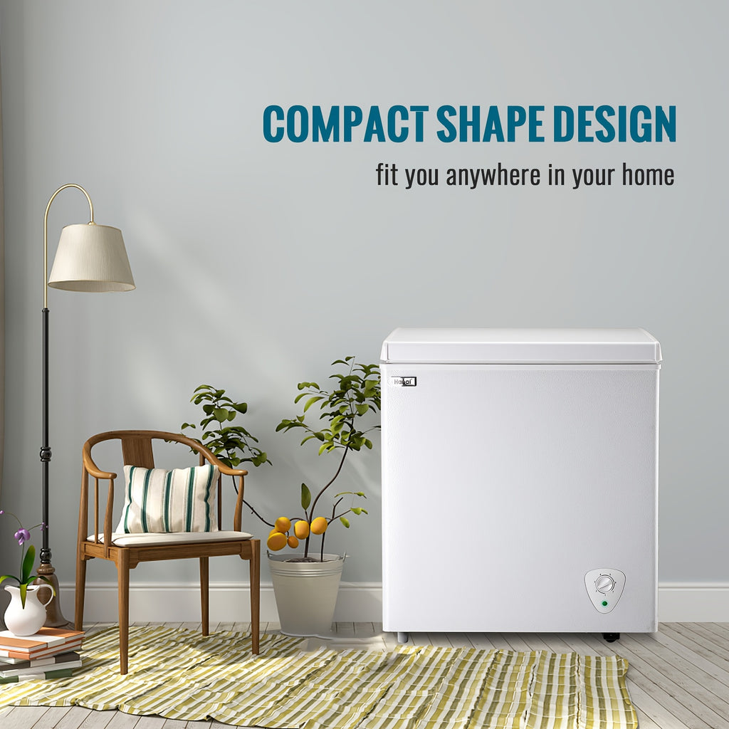 4.2 CU.FT. Compact Chest Freezer with 7 Adjustable Thermostat, Top Open Door Deep Freezer Compressor Cooling with Removable Storage Basket, Perfect for Home Office Dorm Or Apartment