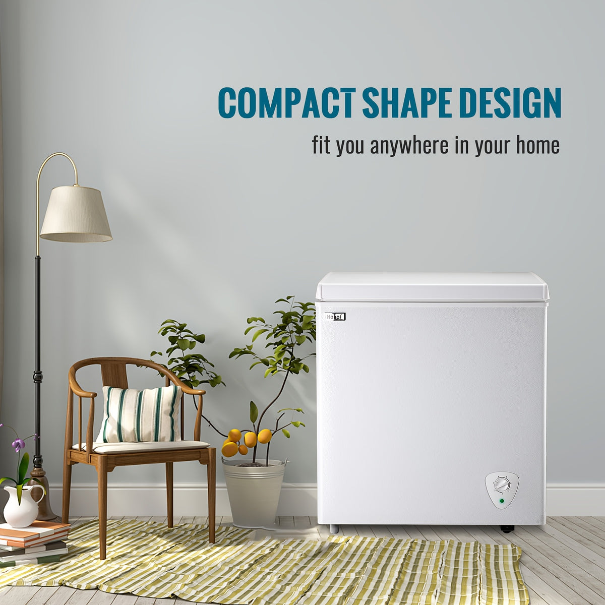4.2 CU.FT. Compact Chest Freezer with 7 Adjustable Thermostat, Top Open Door Deep Freezer Compressor Cooling with Removable Storage Basket, Perfect for Home Office Dorm Or Apartment