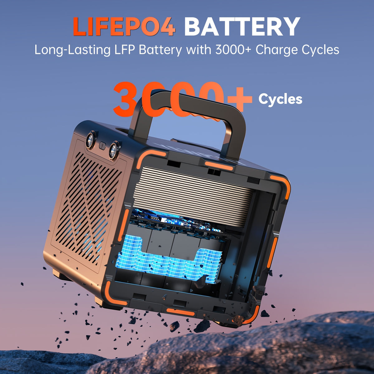 Portable Power Station YEWPINY 300W, 259Wh Battery Backup with Fast and Solar Charging for Outdoor Use