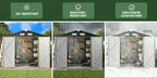 [Metal Storage Shed] 8x6ft (7.33'x5.28' Base, No Floor), 6 X 4ft, 10x12ft, 10x14ft, Metal Steel Outdoor Storage Shed with Air Vent & Lockable Doors, for Garden, Patio And Backyard, Tools, Bike