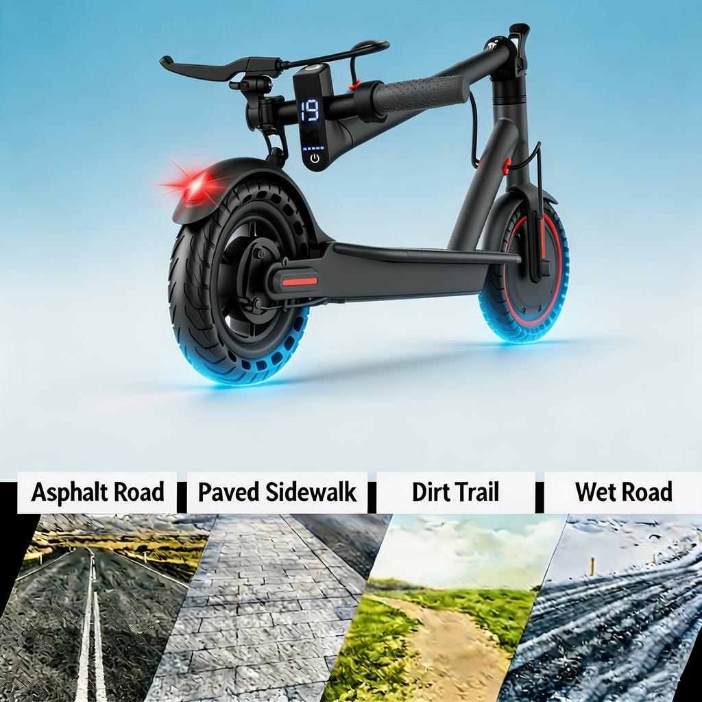 LADPED Commuter Foldable Electric Scooter for Adults, Smart App, 450W/500W Motor, 36V-48V Battery, with 8.5-14inches Tyres, 15-20MPH Speed, LCD Dashboard, LED Headlight Taillight, Integrated Bell, Duty Aluminum Alloy Frame, 265 LBS Weight Limit