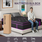 12-Inch/14-Inch Hybrid Mattress, Twn, Full Queen &King Sizes, Ergonomic Support, Individually Wrapped Springs & Memory Foam, Medium Firm